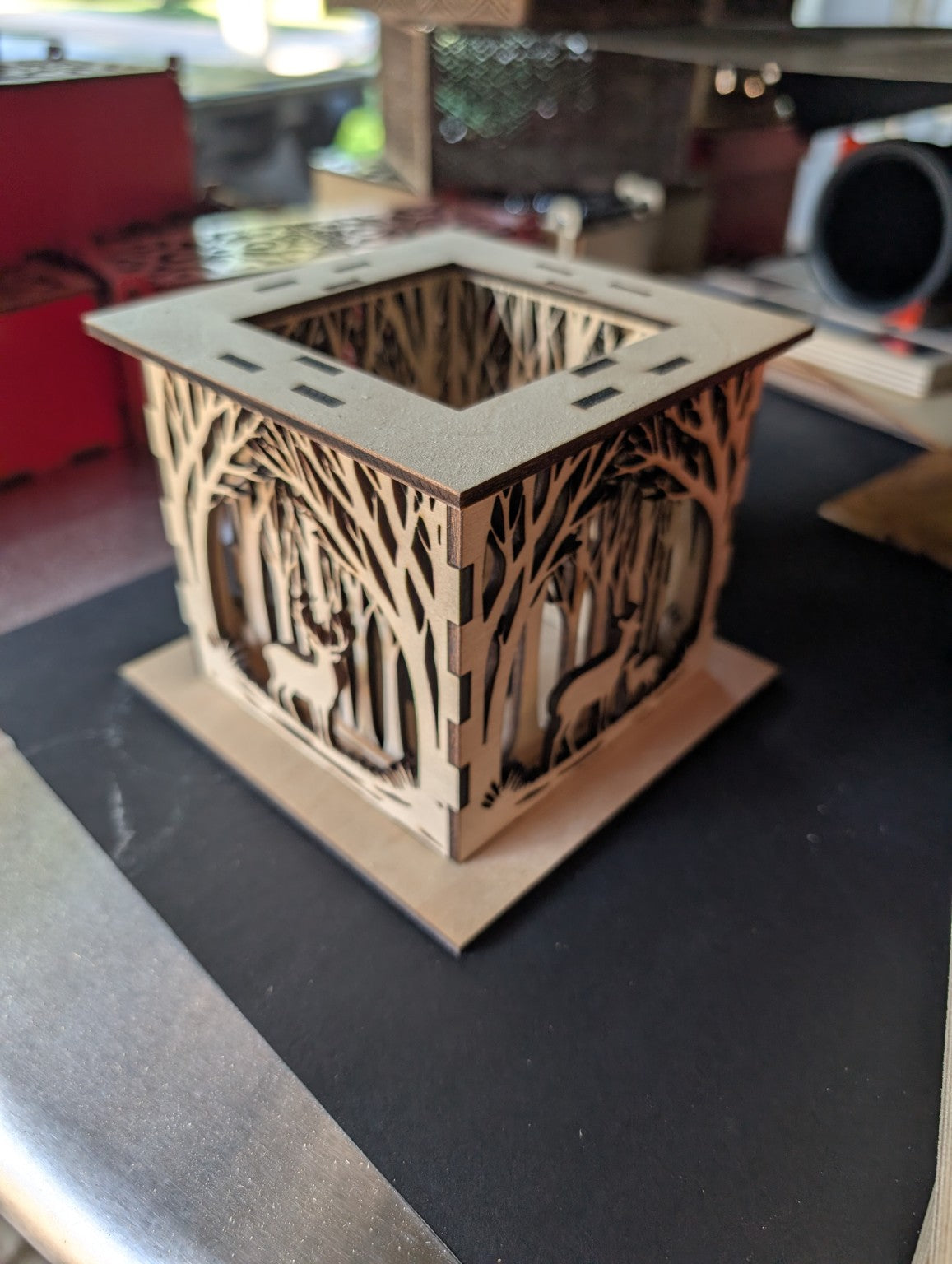 Prototype — Woodland LED Tea Light Shadow Box