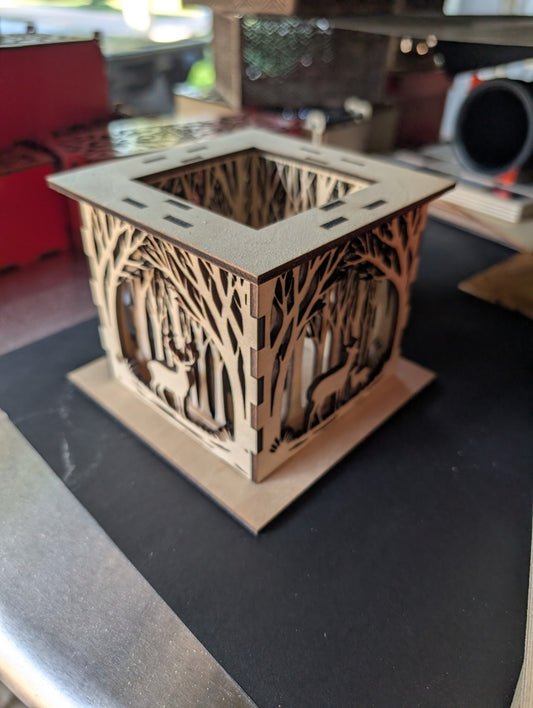 Prototype — Woodland LED Tea Light Shadow Box