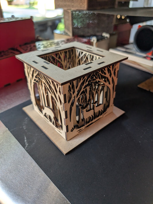 Prototype — Woodland LED Tea Light Shadow Box
