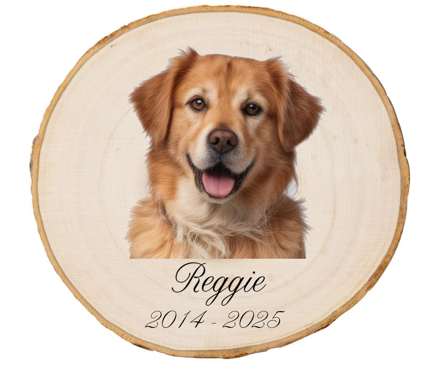 Custom Memorial Print on Round Wood